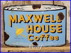 Vintage Maxwell House Coffee Porcelain Sign Cafe Hot Beverage Restaurant Drink