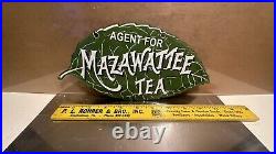 Vintage Mazawattee porcelain sign original