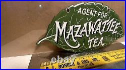 Vintage Mazawattee porcelain sign original