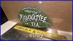 Vintage Mazawattee porcelain sign original