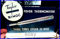 Vintage Medicine Pharmacy Advertising Sign Display Thermometer, Wood