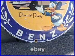 Vintage Merceded Benz Porcelain Enamel Metal Car Advertising Sign 12