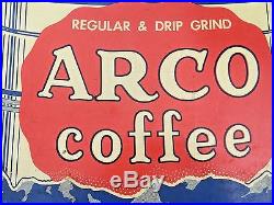 Vintage Metal Arco Coffee Sign Andresen Ryan Coffee Company Duluth Minnesota