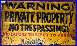 Vintage Metal Original Prairie Farmer Criminal No Trespassing Sign 12 by 12