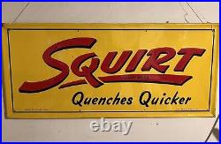Vintage Metal Squirt Sign RARE Original Huge 40 X 18