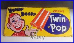 Vintage Metal Tin HOWDY DOODY TWIN POP POPSICLE TIN ADVERTISING SIGN Ice Cream