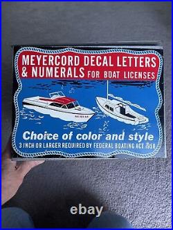 Vintage Meyercord Boat Decal Sign Case Box Advertising Outboard Store Display