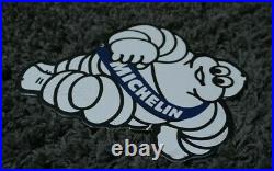 Vintage Michelin Tires Porcelain Metal Sign Gas Oil Service Station Pump Rare Ad