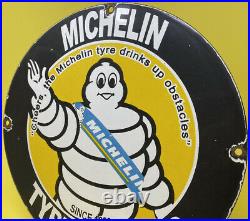Vintage Michelin Tires Porcelain Sign Gas Oil Continental Goodyear Motorcycle