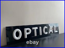 Vintage Mid Century Lucite Advertising Sign Optical Ophthalmologist Pop Art 42