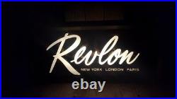 Vintage Midcentury Revlon Cosmetics Electric Lighted Store Sign