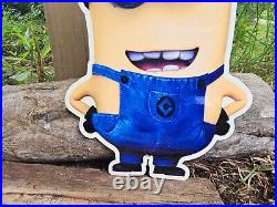 Vintage Minion Cartoon Character Porcelain Coated Metal Sign 12 X 8