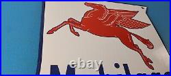 Vintage Mobil Sign Gasoline Advertising Gas Pump Porcelain'Pegasus' Sign