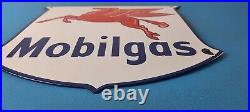 Vintage Mobil Sign Gasoline Advertising Gas Pump Porcelain'Pegasus' Sign