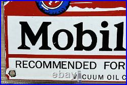 Vintage Mobiloil Porcelain Sign Dealership Gas Station Mobil Motor Oil Gargoyle
