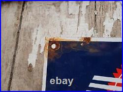 Vintage Mopac Railway Porcelain Sign Old Train Line Railroad Transit Advertising