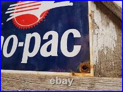 Vintage Mopac Railway Porcelain Sign Old Train Line Railroad Transit Advertising