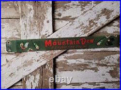 Vintage Mountain Dew Porcelain Sign Door Push Bar Soda Beverage Cola Hillbilly