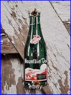 Vintage Mountain Dew Porcelain Soda Sign Metal Drink Beverage Bottle Advertising