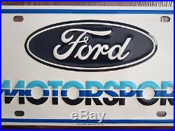 Vintage NOS! FORD MOTORSPORT plate 1986 Scioto signs Shelby Cobra Mustang