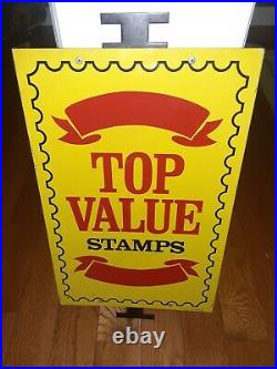 Vintage NOS Metal Top Value Stamps Advertising Sign Donasco Gas Station Store