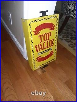 Vintage NOS Metal Top Value Stamps Advertising Sign Donasco Gas Station Store