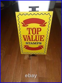 Vintage NOS Metal Top Value Stamps Advertising Sign Donasco Gas Station Store