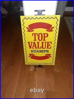 Vintage NOS Metal Top Value Stamps Advertising Sign Donasco Gas Station Store