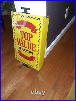 Vintage NOS Metal Top Value Stamps Advertising Sign Donasco Gas Station Store