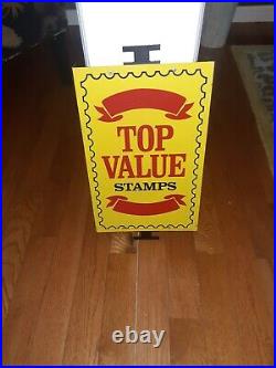 Vintage NOS Metal Top Value Stamps Advertising Sign Donasco Gas Station Store