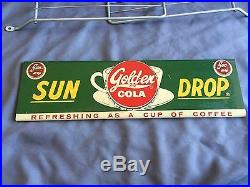 Vintage NOS Never Used Sun Drop Golden Girl Cola Advertising Door Push Sign