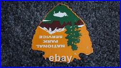 Vintage National Park Service Forest Porcelain Entrance Us Sign Ranger Rare