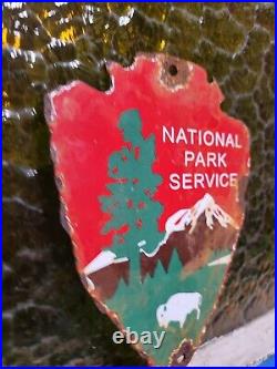 Vintage National Park Service Porcelain Sign Forest Ranger Arrowhead Cabin Camp Vintage National Park Service Porcelain Sign Forest Ranger Arrowhead Cabin Camp
