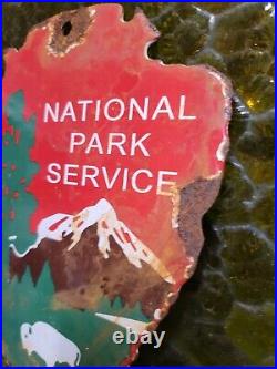 Vintage National Park Service Porcelain Sign Forest Ranger Arrowhead Cabin Camp Vintage National Park Service Porcelain Sign Forest Ranger Arrowhead Cabin Camp