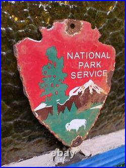 Vintage National Park Service Porcelain Sign Forest Ranger Arrowhead Cabin Camp Vintage National Park Service Porcelain Sign Forest Ranger Arrowhead Cabin Camp