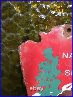Vintage National Park Service Porcelain Sign Forest Ranger Arrowhead Cabin Camp Vintage National Park Service Porcelain Sign Forest Ranger Arrowhead Cabin Camp