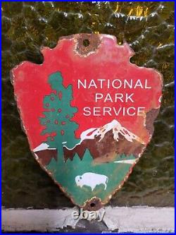 Vintage National Park Service Porcelain Sign Forest Ranger Arrowhead Cabin Camp Vintage National Park Service Porcelain Sign Forest Ranger Arrowhead Cabin Camp