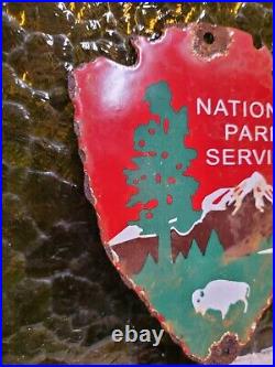 Vintage National Park Service Porcelain Sign Forest Ranger Arrowhead Cabin Camp Vintage National Park Service Porcelain Sign Forest Ranger Arrowhead Cabin Camp