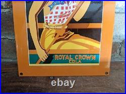 Vintage Nehi Royal Crown Cola Porcelain Soda Enamel Gas Station Sign 12 X 8