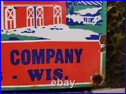 Vintage Nelson Lumber Porcelain Sign Wisconsin Farm Barn Building Co Oil Gas USA