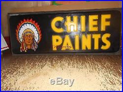 Vintage Neon Products Chief Paints Lighted Sign 30