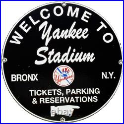 Vintage New York Yankee's Porcelain Stadium Sign Gas Oil Pump Plate Bronx Ny Mlb Vintage New York Yankee's Porcelain Stadium Sign Gas Oil Pump Plate Bronx Ny Mlb