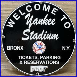 Vintage New York Yankee's Porcelain Stadium Sign Gas Oil Pump Plate Bronx Ny Mlb Vintage New York Yankee's Porcelain Stadium Sign Gas Oil Pump Plate Bronx Ny Mlb