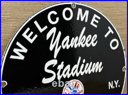 Vintage New York Yankee's Porcelain Stadium Sign Gas Oil Pump Plate Bronx Ny Mlb Vintage New York Yankee's Porcelain Stadium Sign Gas Oil Pump Plate Bronx Ny Mlb