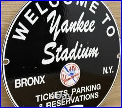 Vintage New York Yankee's Porcelain Stadium Sign Gas Oil Pump Plate Bronx Ny Mlb Vintage New York Yankee's Porcelain Stadium Sign Gas Oil Pump Plate Bronx Ny Mlb