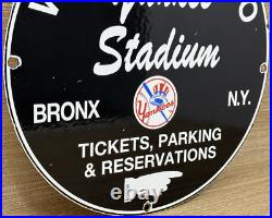 Vintage New York Yankee's Porcelain Stadium Sign Gas Oil Pump Plate Bronx Ny Mlb Vintage New York Yankee's Porcelain Stadium Sign Gas Oil Pump Plate Bronx Ny Mlb