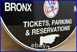Vintage New York Yankee's Porcelain Stadium Sign Gas Oil Pump Plate Bronx Ny Mlb Vintage New York Yankee's Porcelain Stadium Sign Gas Oil Pump Plate Bronx Ny Mlb