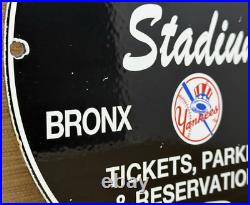 Vintage New York Yankee's Porcelain Stadium Sign Gas Oil Pump Plate Bronx Ny Mlb Vintage New York Yankee's Porcelain Stadium Sign Gas Oil Pump Plate Bronx Ny Mlb