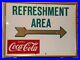Vintage-Nos-Original-Coca-Cola-Coke-Refreshment-Area-Arrow-Sign-24-X-17-Museum-01-ed