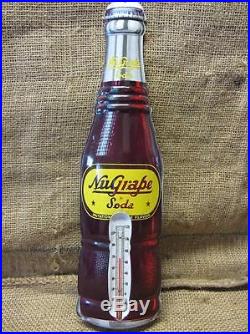 Vintage Nu-Grape Soda Thermometer Sign Antique Juice Signs Soda Cola Pop 9212